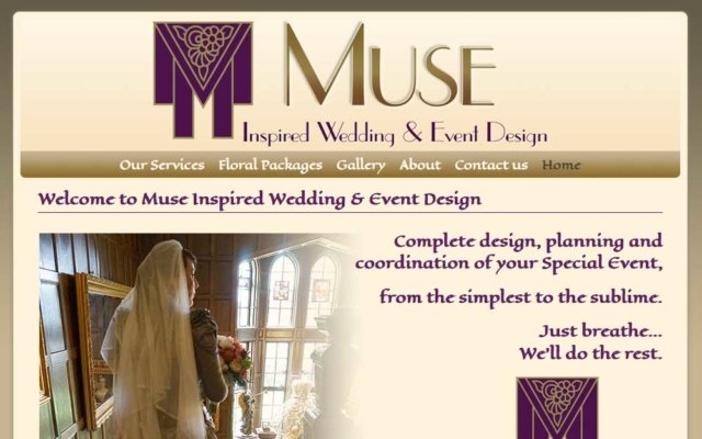 Website design for wedding and event designer
