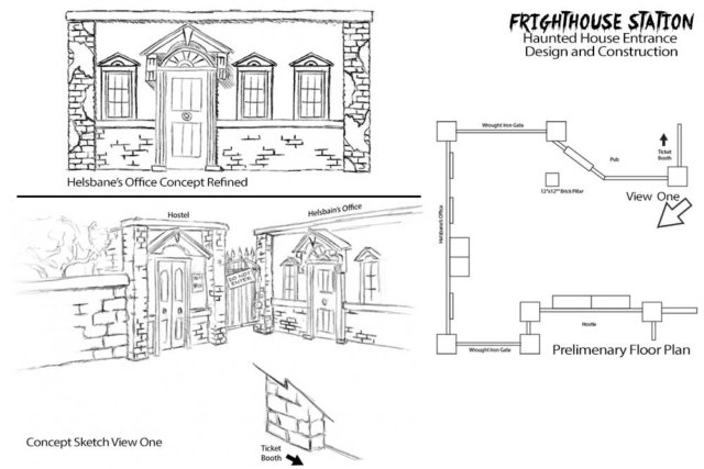 Haunted house entrance design and construction