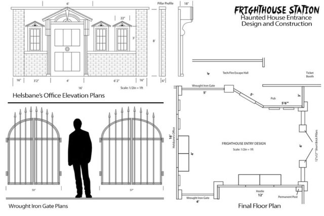 Haunted house entrance design and construction