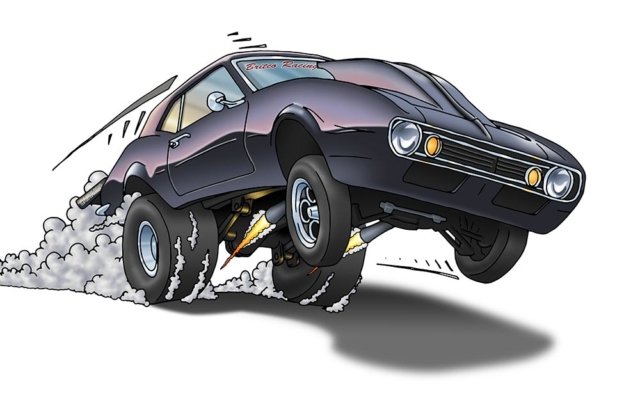 Exaggerated cartoon camaro